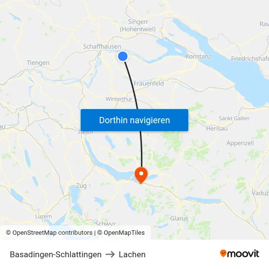 Basadingen-Schlattingen to Lachen map