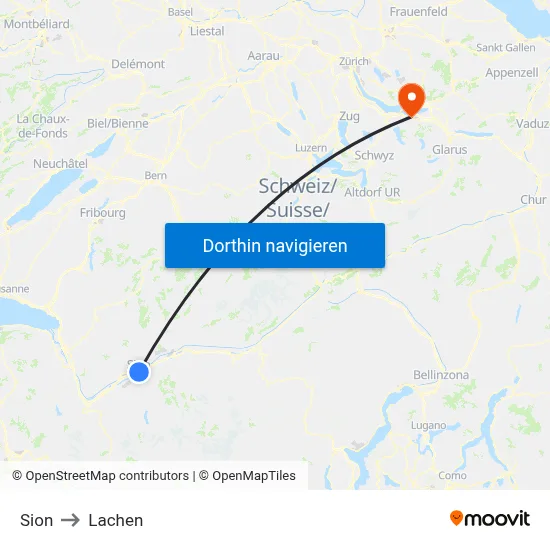 Sion to Lachen map