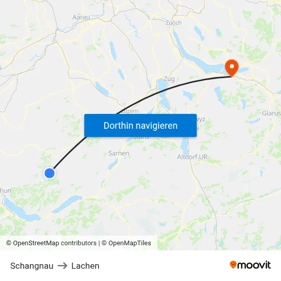 Schangnau to Lachen map