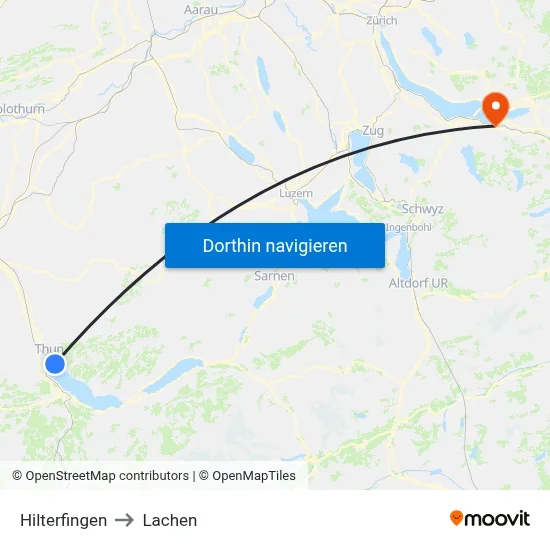 Hilterfingen to Lachen map