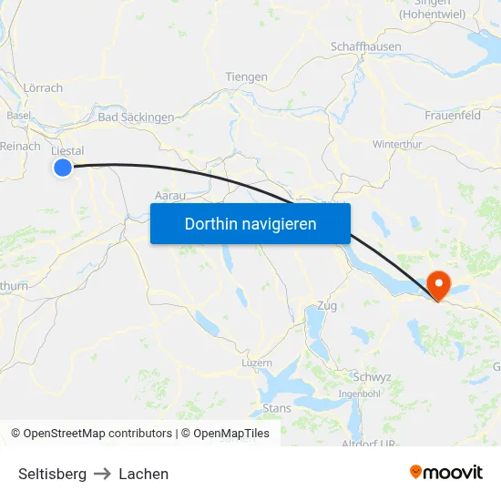 Seltisberg to Lachen map