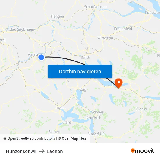 Hunzenschwil to Lachen map