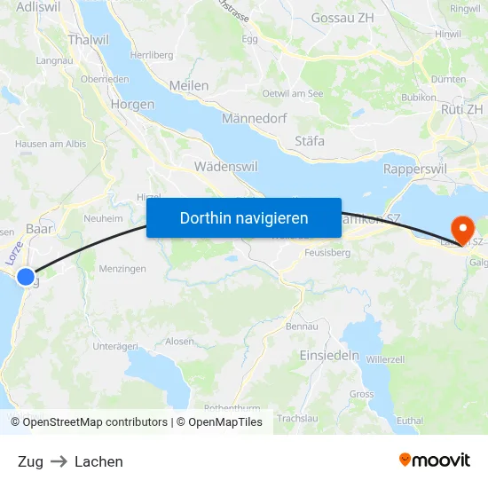 Zug to Lachen map