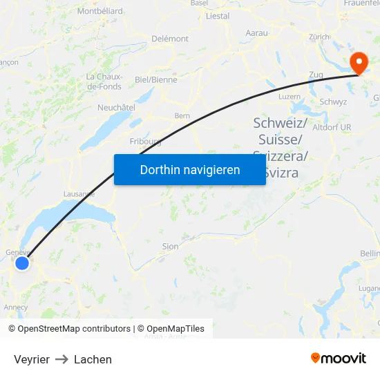 Veyrier to Lachen map
