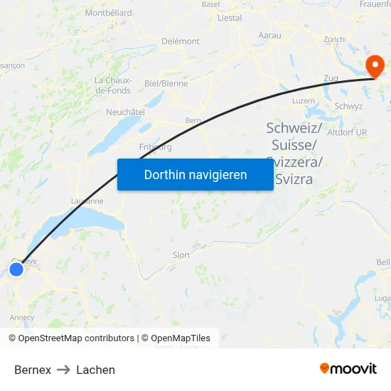 Bernex to Lachen map