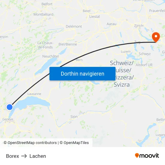 Borex to Lachen map