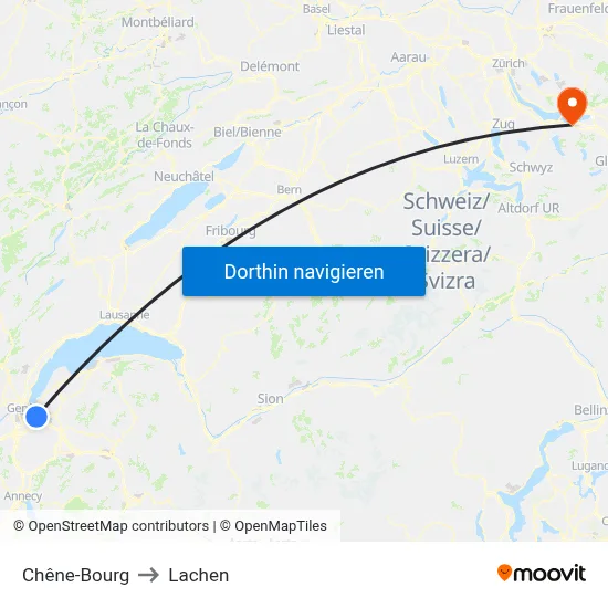 Chêne-Bourg to Lachen map