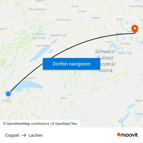 Coppet to Lachen map