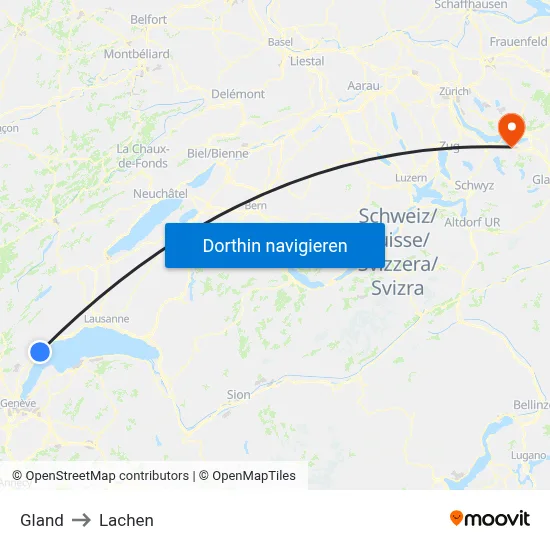 Gland to Lachen map