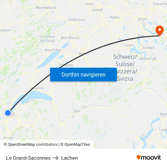 Le Grand-Saconnex to Lachen map