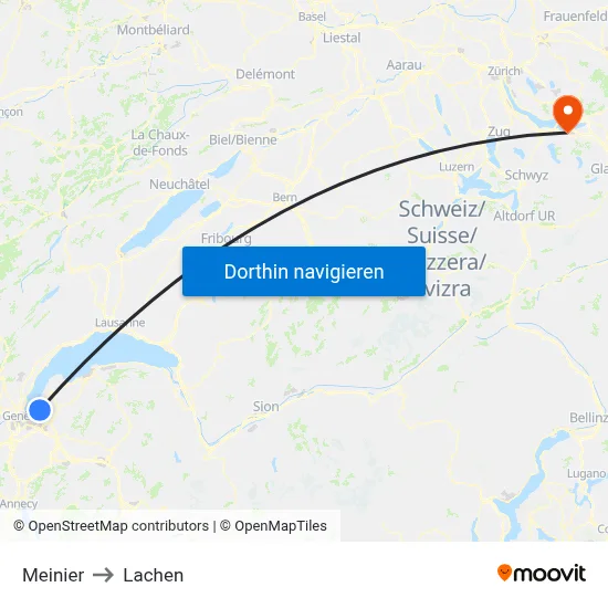 Meinier to Lachen map