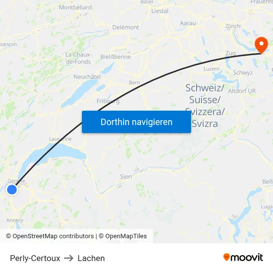 Perly-Certoux to Lachen map