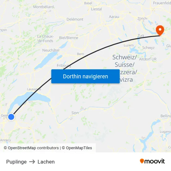 Puplinge to Lachen map
