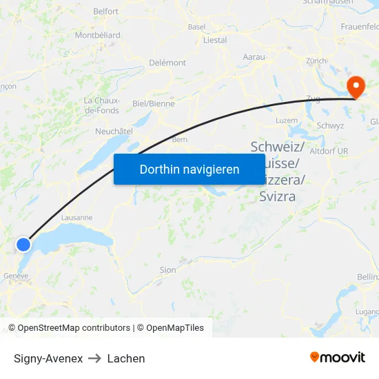 Signy-Avenex to Lachen map