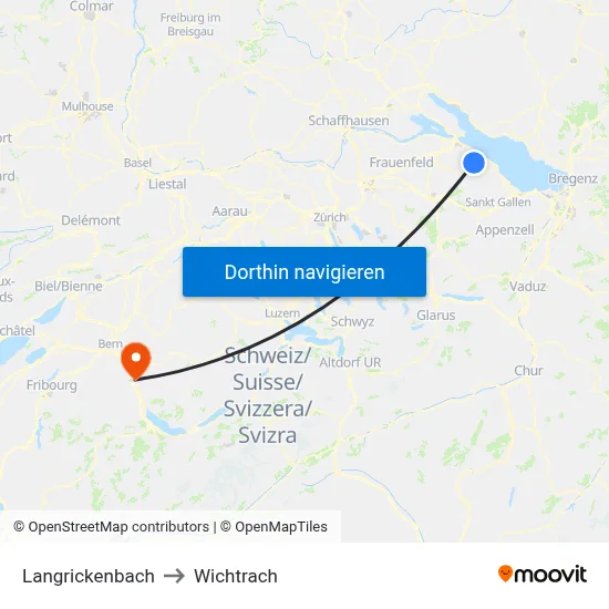 Langrickenbach to Wichtrach map