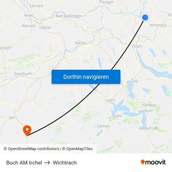 Buch AM Irchel to Wichtrach map