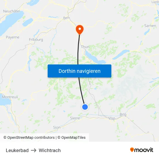 Leukerbad to Wichtrach map