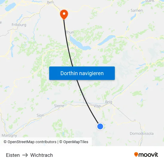 Eisten to Wichtrach map
