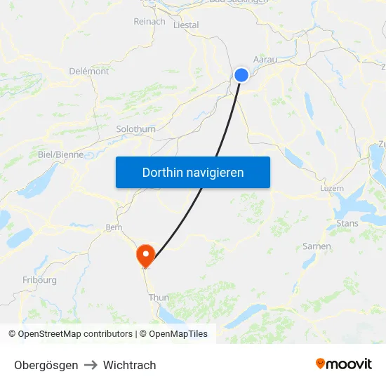 Obergösgen to Wichtrach map
