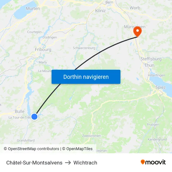 Châtel-Sur-Montsalvens to Wichtrach map