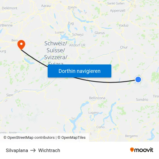 Silvaplana to Wichtrach map