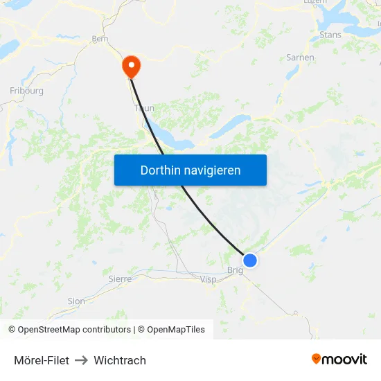 Mörel-Filet to Wichtrach map