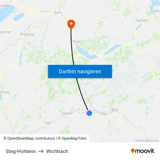 Steg-Hohtenn to Wichtrach map