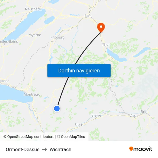 Ormont-Dessus to Wichtrach map
