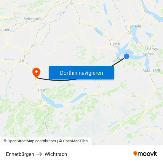 Ennetbürgen to Wichtrach map