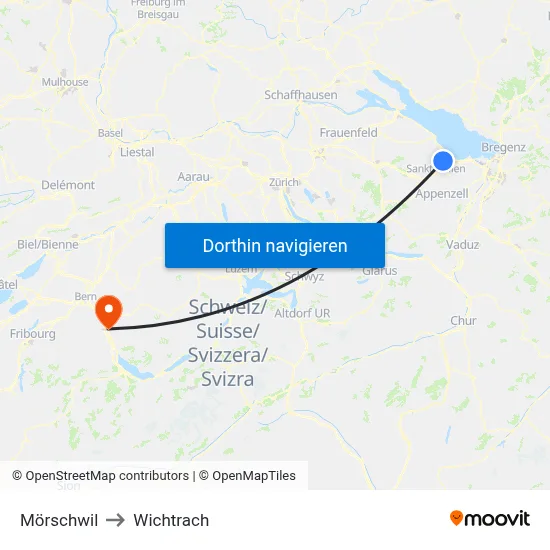 Mörschwil to Wichtrach map