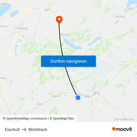 Eischoll to Wichtrach map