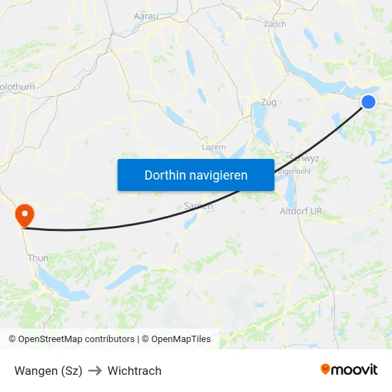 Wangen (Sz) to Wichtrach map
