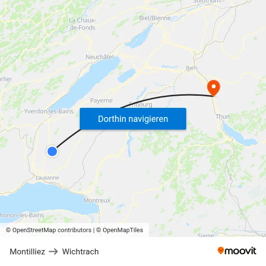 Montilliez to Wichtrach map