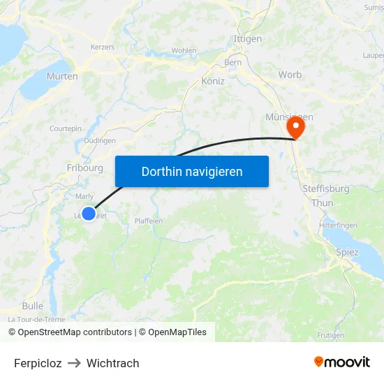 Ferpicloz to Wichtrach map