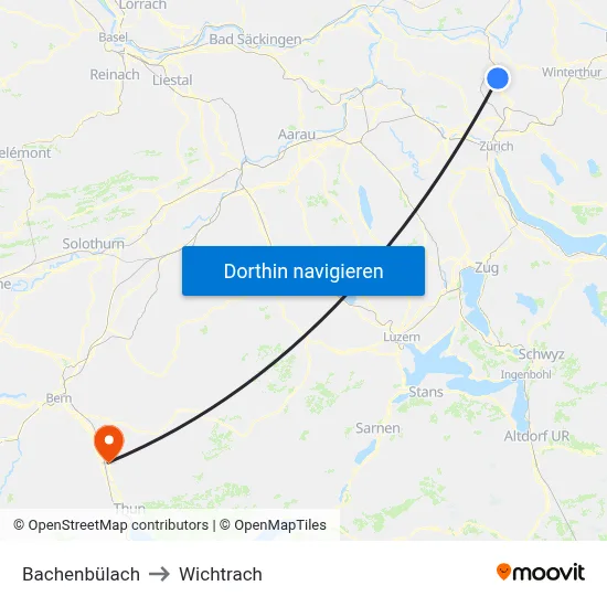 Bachenbülach to Wichtrach map