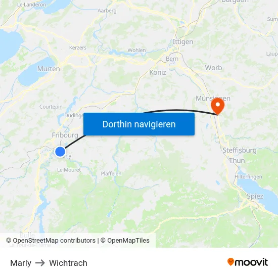 Marly to Wichtrach map