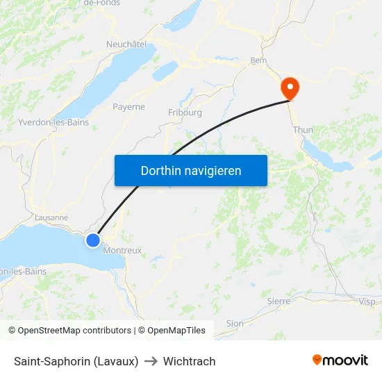 Saint-Saphorin (Lavaux) to Wichtrach map