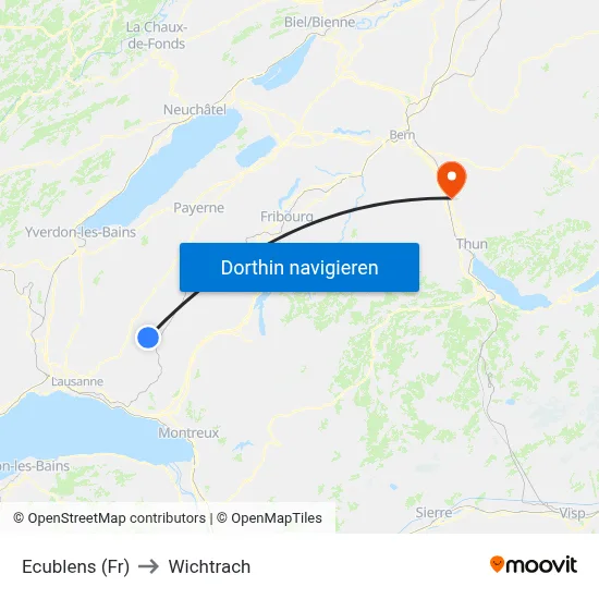 Ecublens (Fr) to Wichtrach map