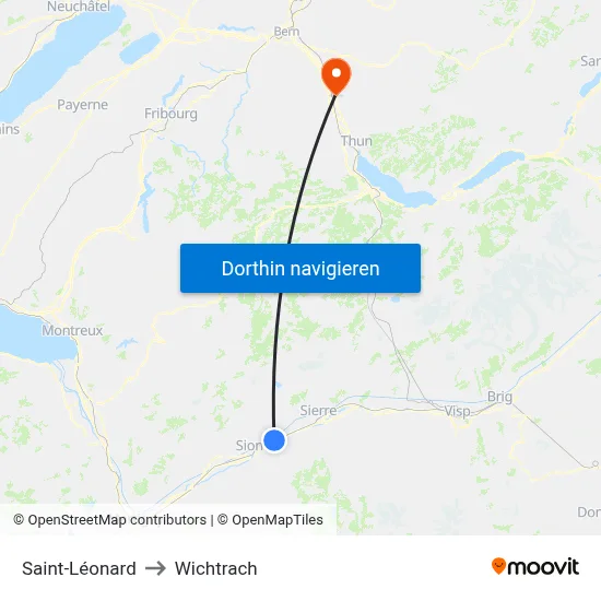 Saint-Léonard to Wichtrach map