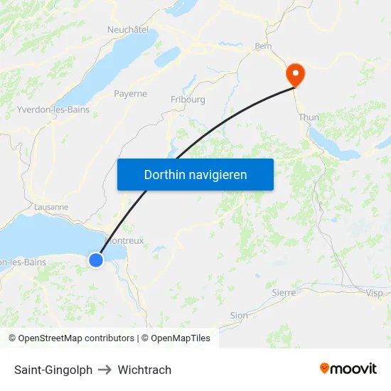 Saint-Gingolph to Wichtrach map