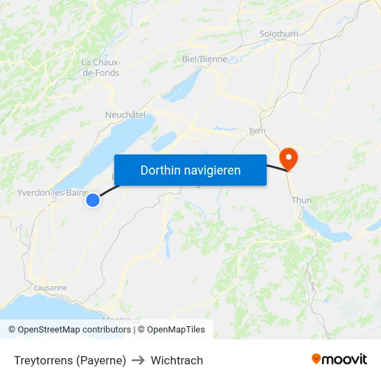 Treytorrens (Payerne) to Wichtrach map