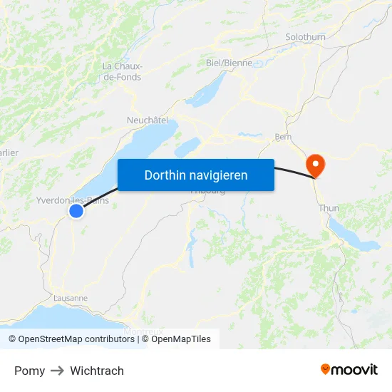 Pomy to Wichtrach map