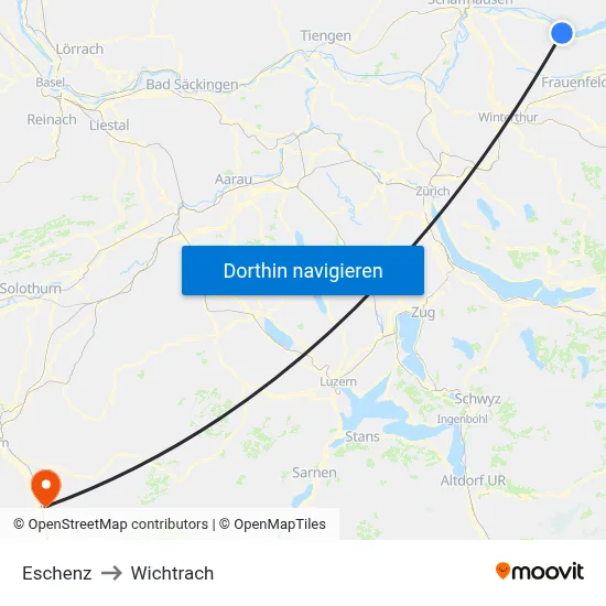 Eschenz to Wichtrach map