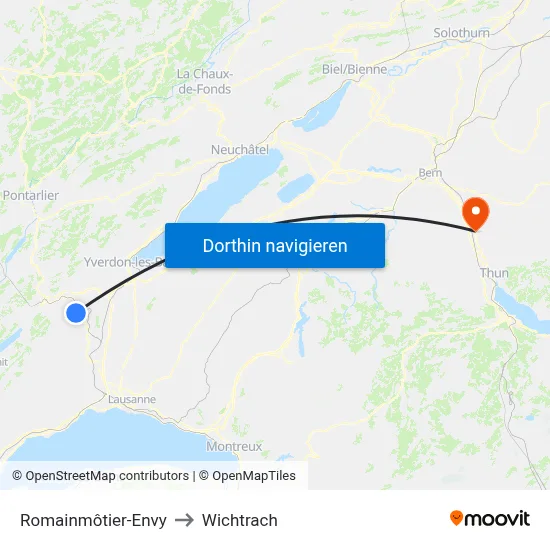 Romainmôtier-Envy to Wichtrach map