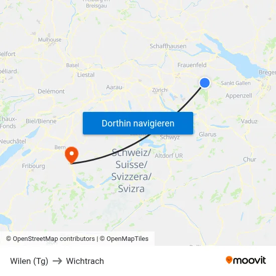 Wilen (Tg) to Wichtrach map