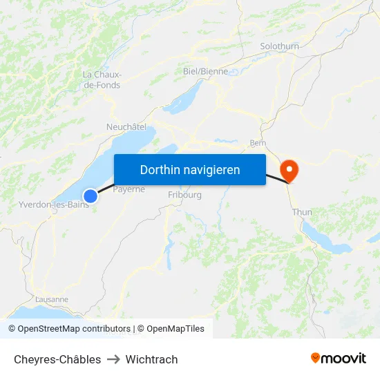 Cheyres-Châbles to Wichtrach map