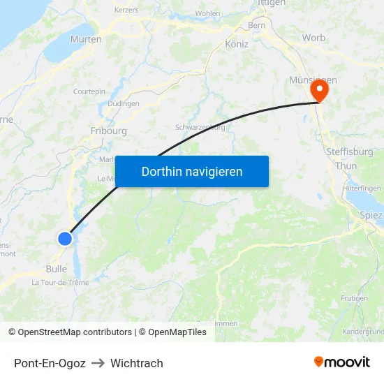 Pont-En-Ogoz to Wichtrach map