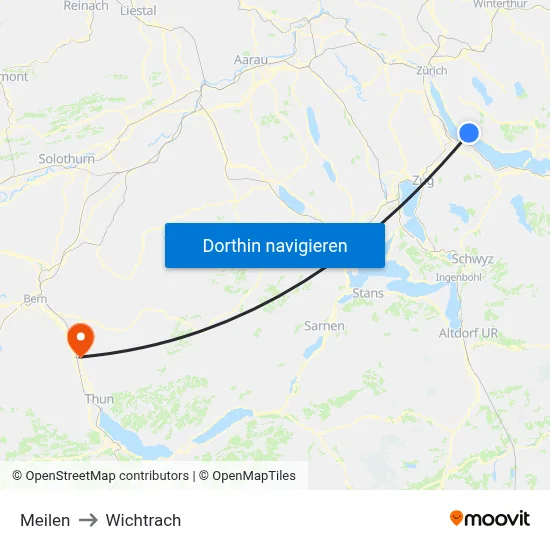 Meilen to Wichtrach map