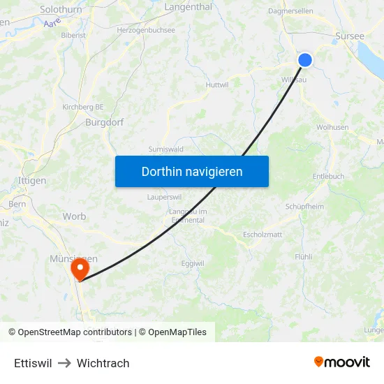Ettiswil to Wichtrach map