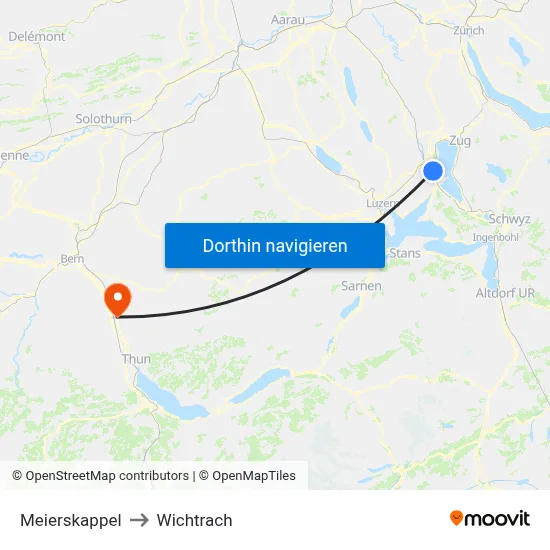 Meierskappel to Wichtrach map